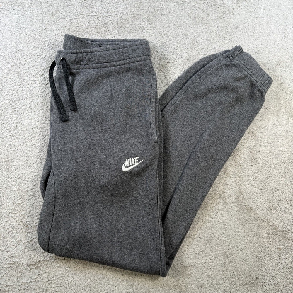 Nike Sweatpants Mens Small Grey Sportswear Club Fleece Joggers Gym Drawstring